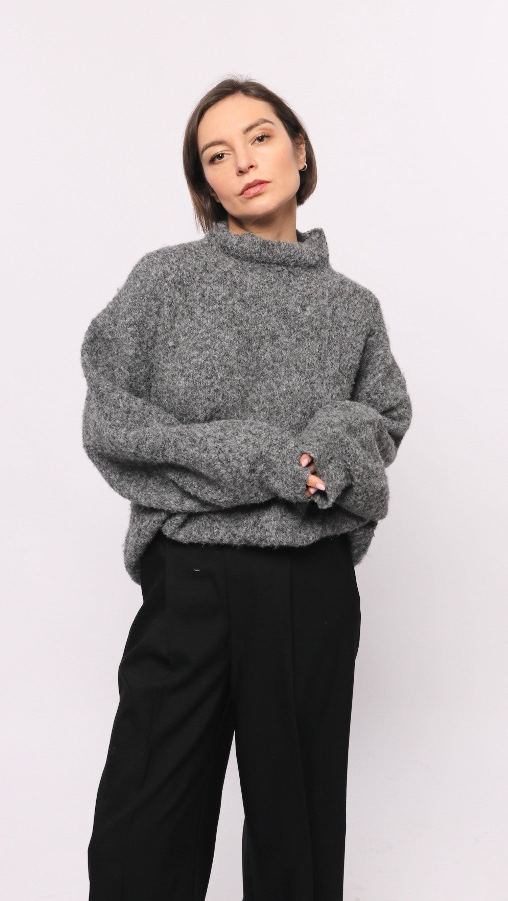 Wool and viscose sweater Gray - BeaA - Be At Home with Yourself - sweater