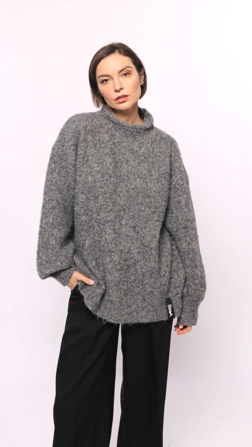 Wool and viscose sweater Gray - BeaA - Be At Home with Yourself - sweater