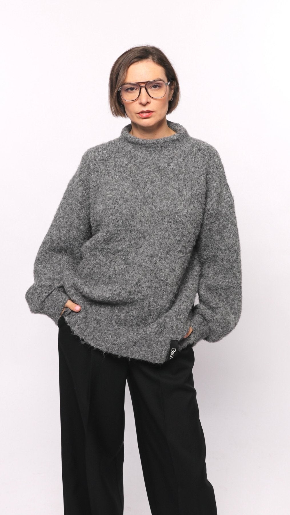 Wool and viscose sweater Gray - BeaA - Be At Home with Yourself - sweater