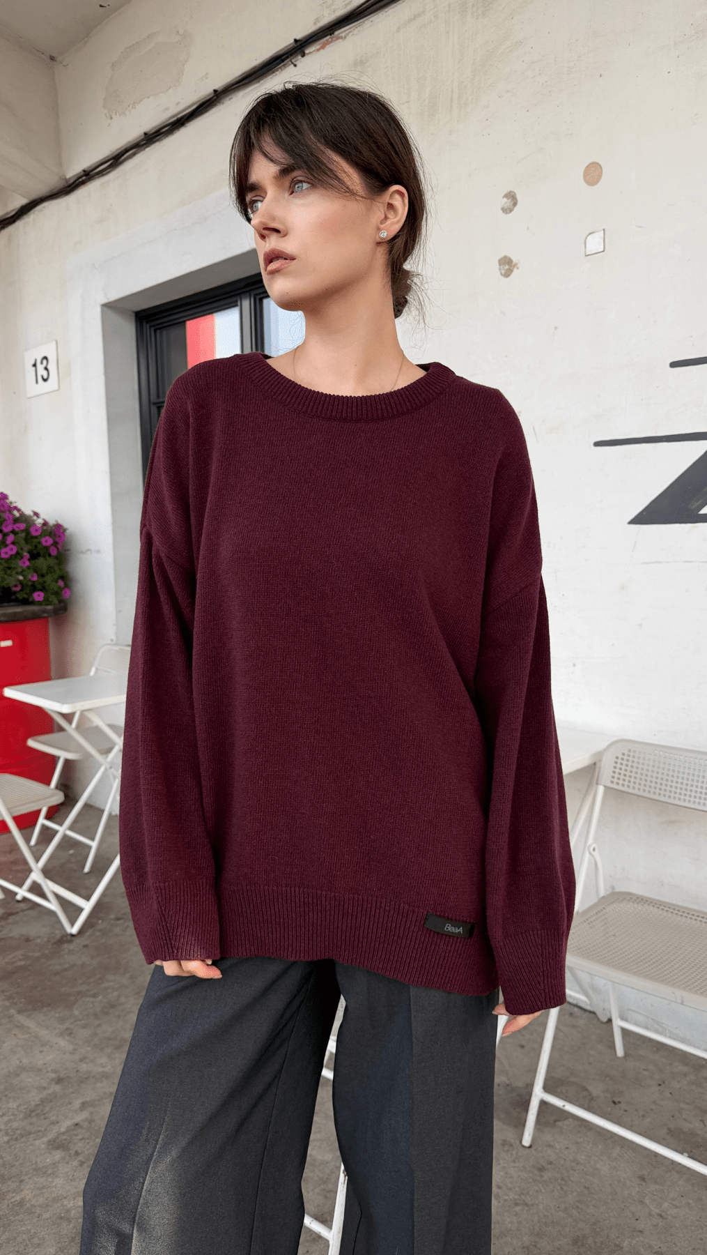 Wool Sweater Cherry - BeaA - Be At Home with Yourself - Top