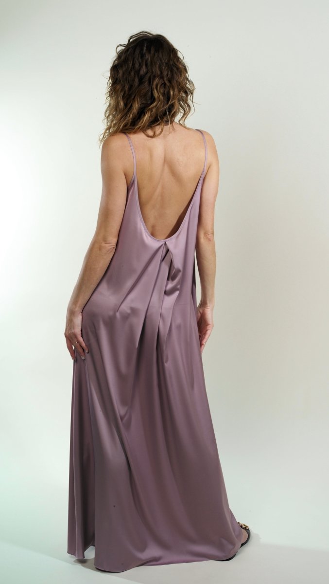 Lilac Rose maxi dress - Luxury Stylish Comfy Sleepwear & Loungewear | BeaA - Long Dress