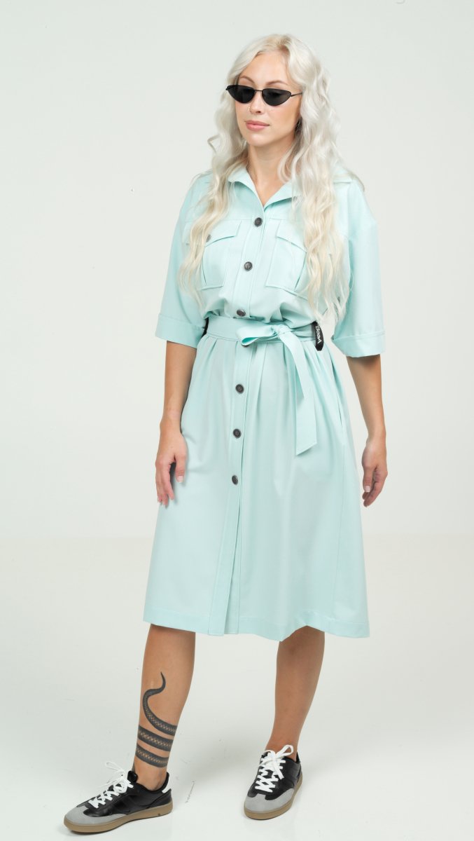 Safari dress Turquoise Pastel color - BeaA Be At Home With Yourself - Dress