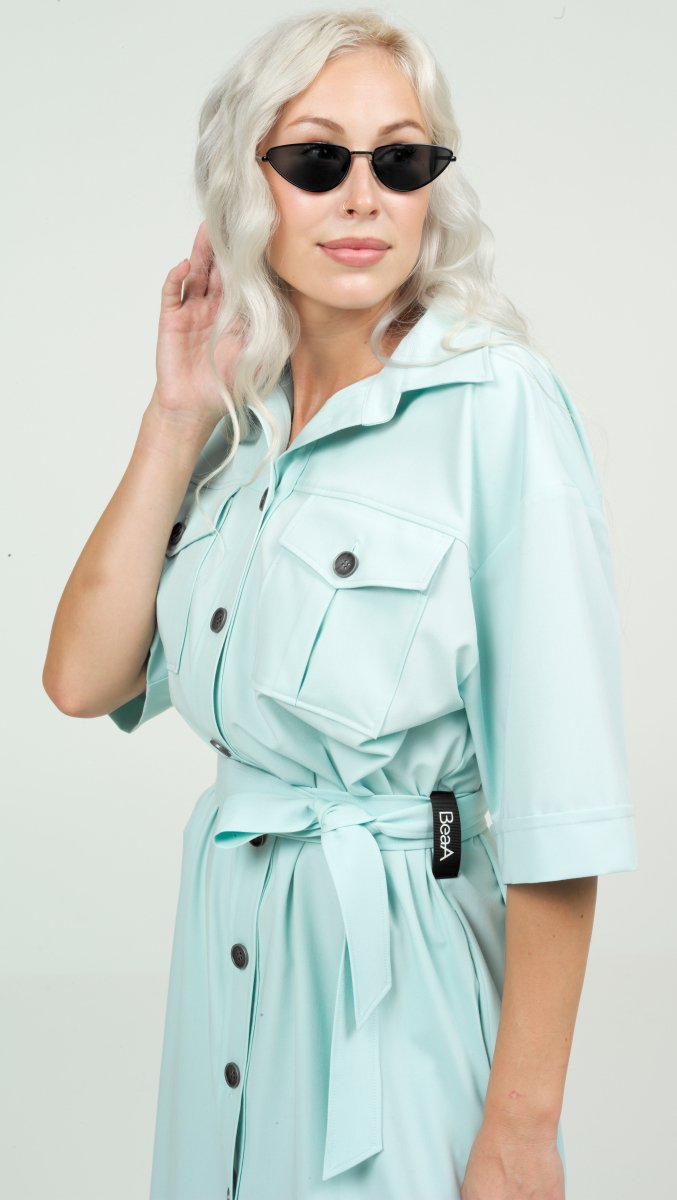 Safari dress Turquoise Pastel color - BeaA Be At Home With Yourself - Dress
