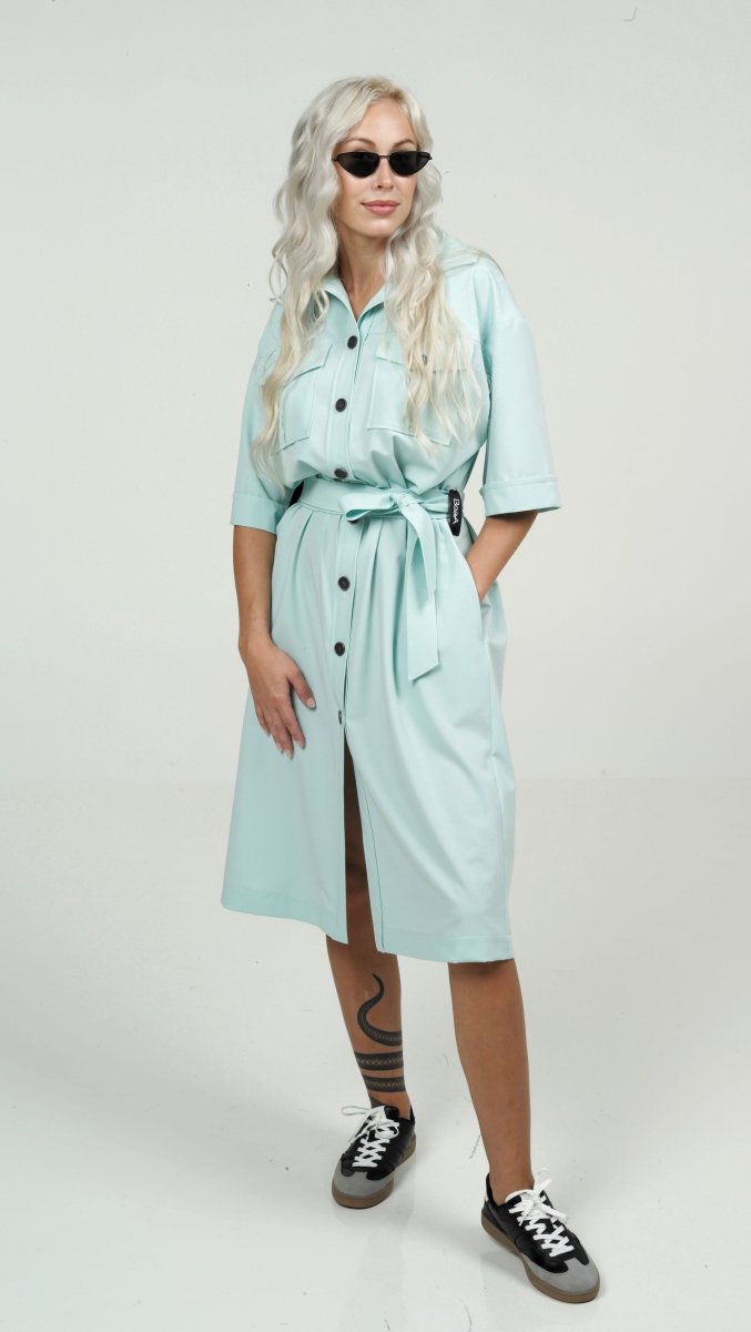 Safari dress Turquoise Pastel color - BeaA Be At Home With Yourself - Dress