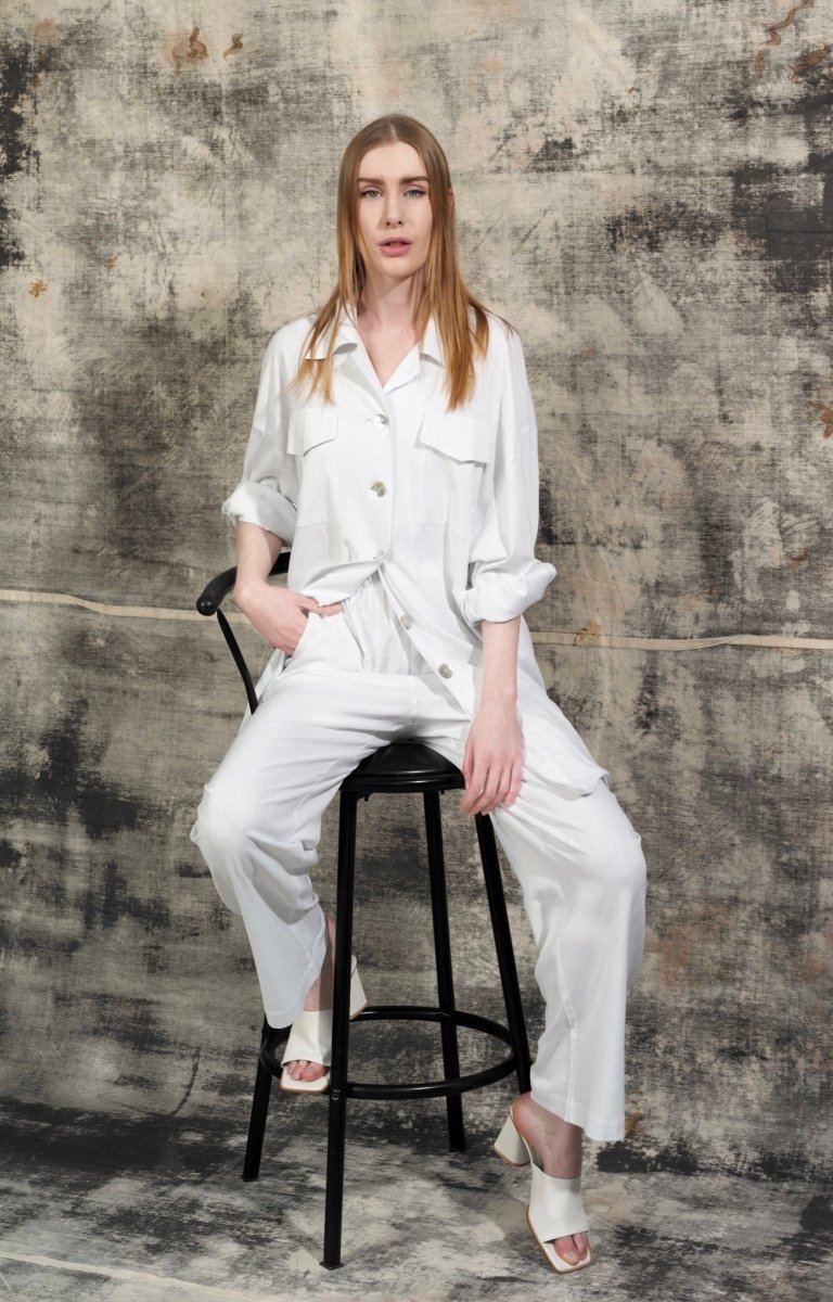 White Cotton Shirt - Luxury Stylish Comfy Sleepwear & Loungewear | BeaA - Shirt